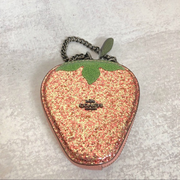 NWOT Coach Strawberry Glitter Coin Case Wristlet - Picture 8 of 8